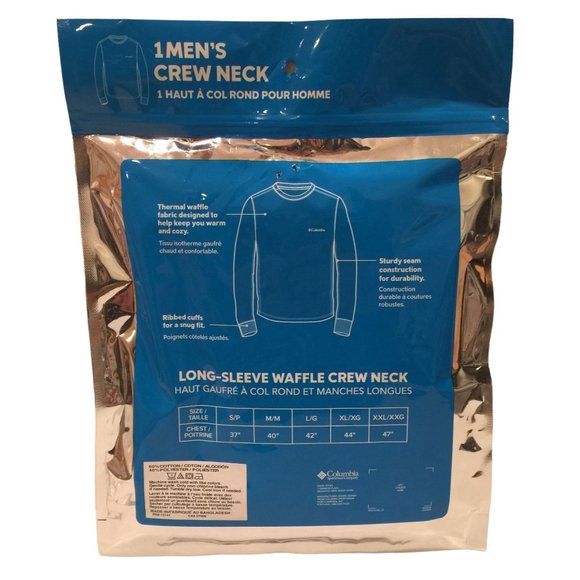 Columbia Men's Sleepwear Crew Neck Size Large Light Gray Chest 42" - Picture 2 of 3